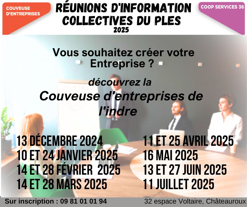 Réunions d’information collectives du PLES 36 en 2025